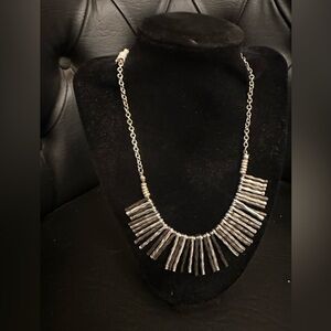 Silver and Black Statement Necklace